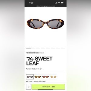 Crap eyewear the sweet leaf sunglasses dark tortoise